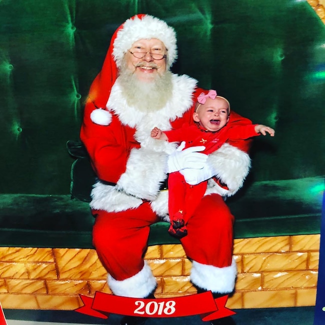 Carly Waddell, Evan Bass, Daughter, Isabella, Santa, Christmas 2018